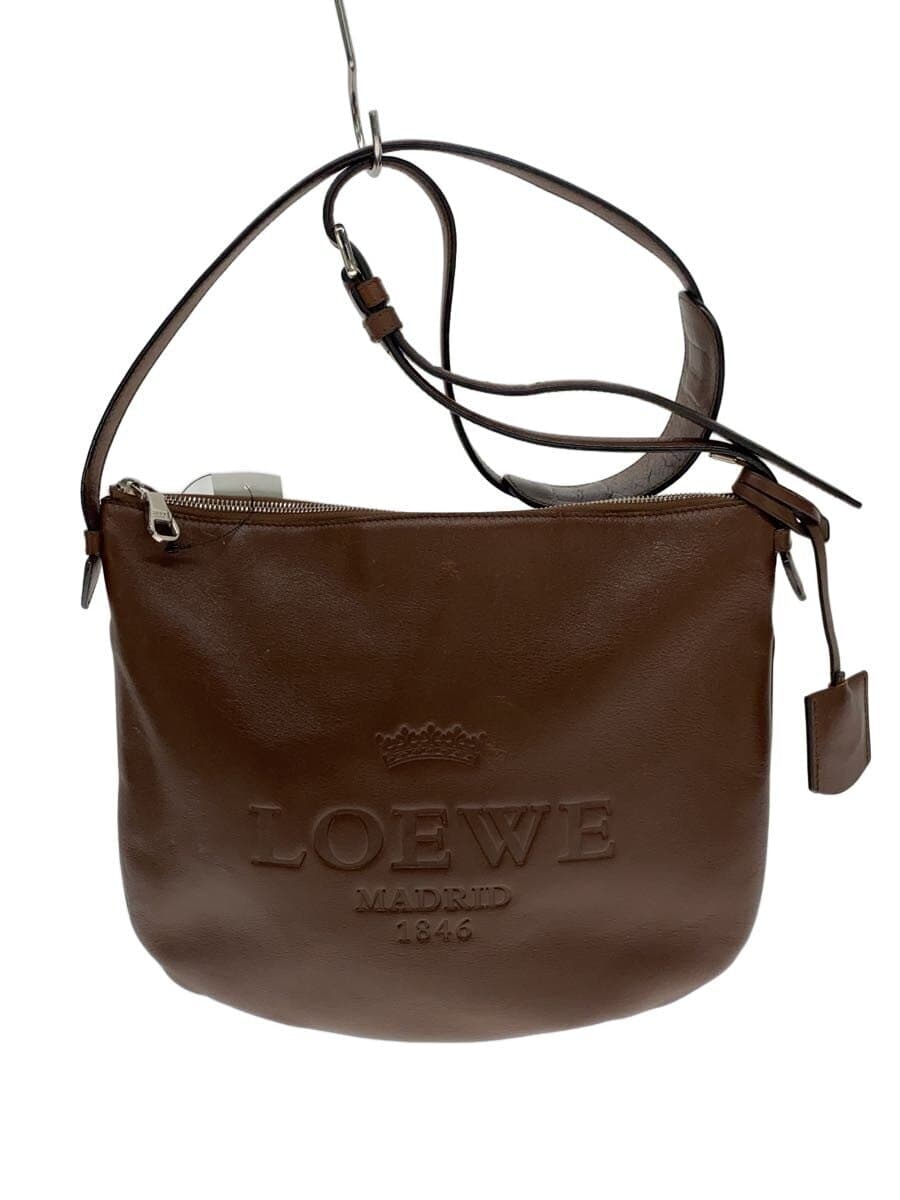 LOEWE Shoulder Bag Leather BRW Solid Color 061104