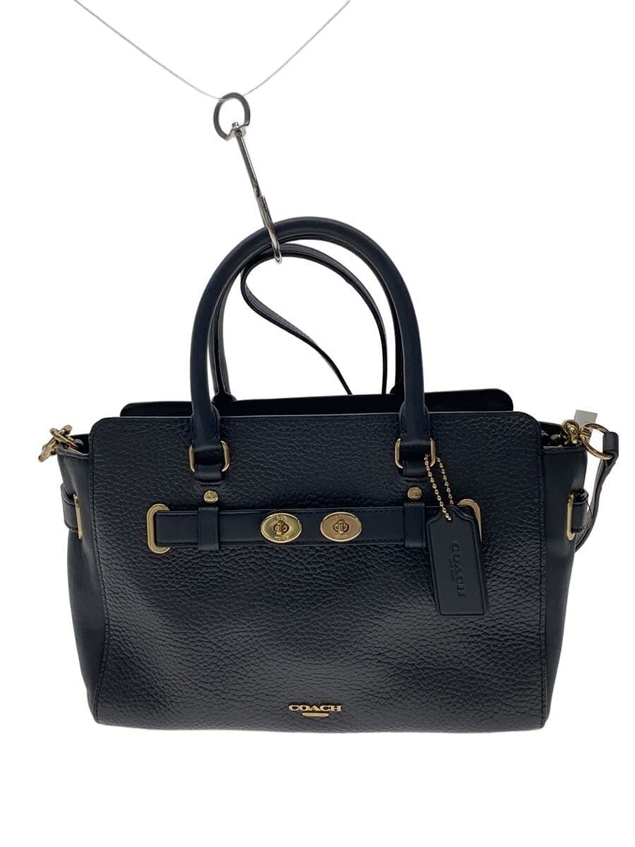 COACH Handbag_All Leather Leather Navy F55665
