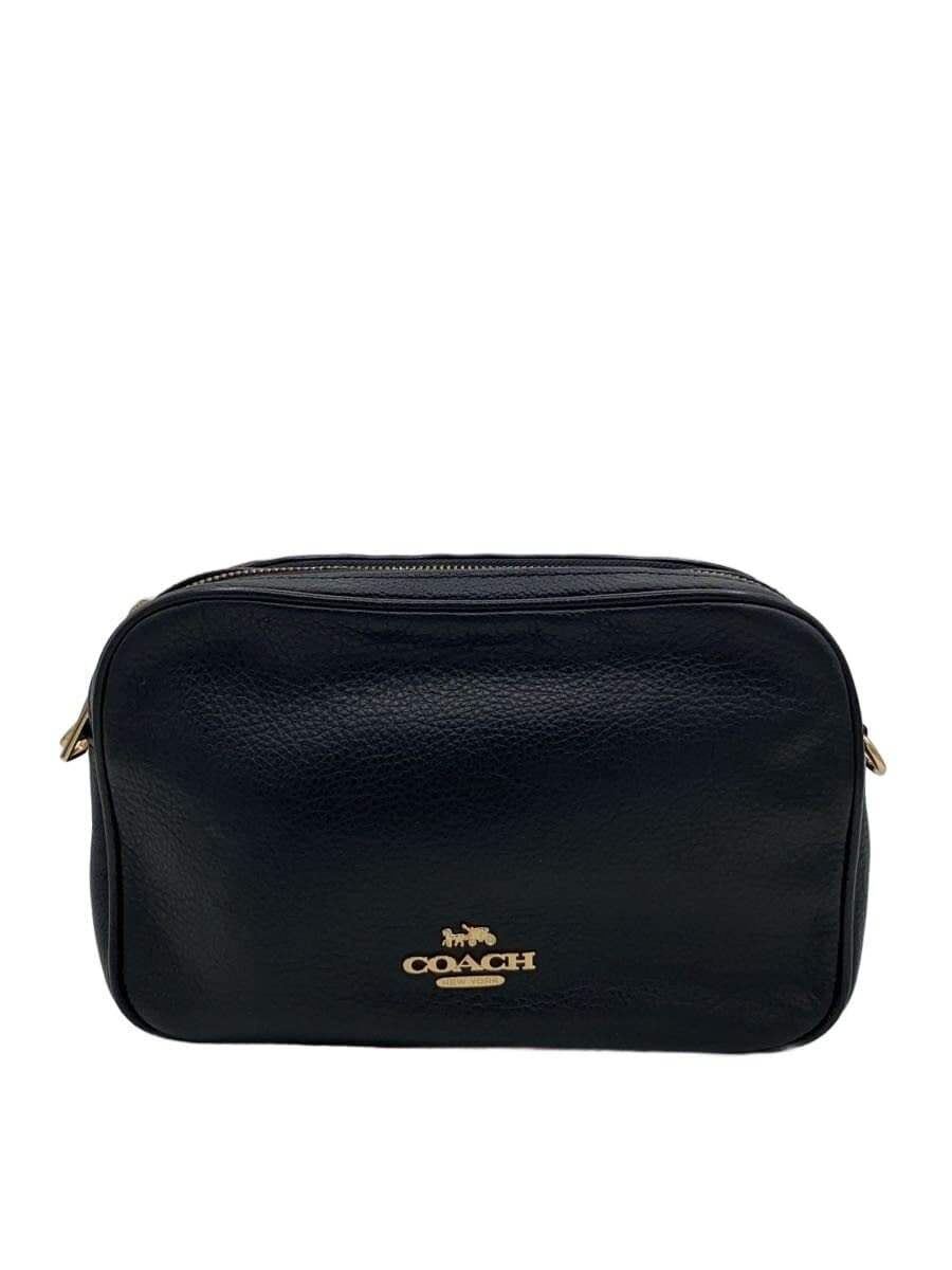 COACH Shoulder Bag Leather BLK Solid f39856