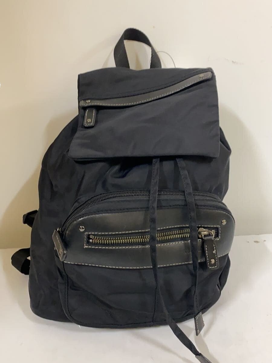 agnes b VOYAGE Backpack Black Nylon Cowhide EPR-15