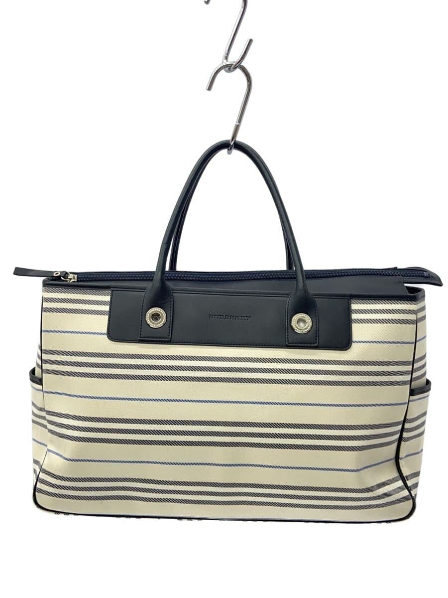 BURBERRY Bag WHT Border Stripe Bottom With Stain