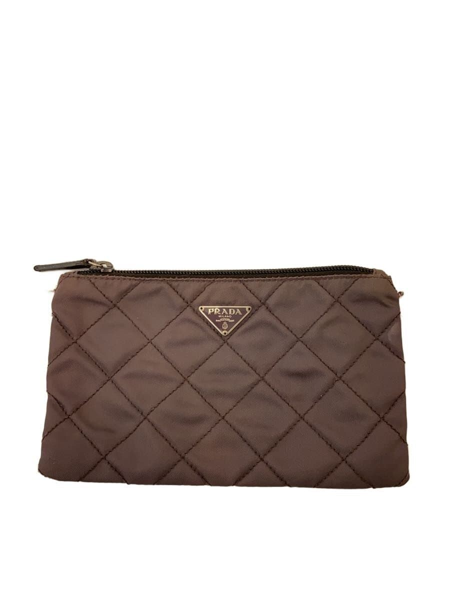 PRADA Pouch Nylon BRW Plain