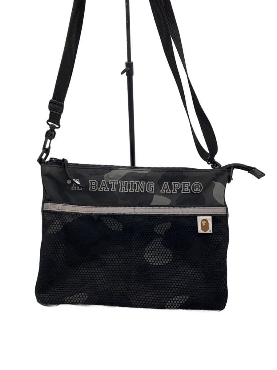 A BATHING APE Shoulder Bag Polyester BLK All Over Pattern 001SGL301008M