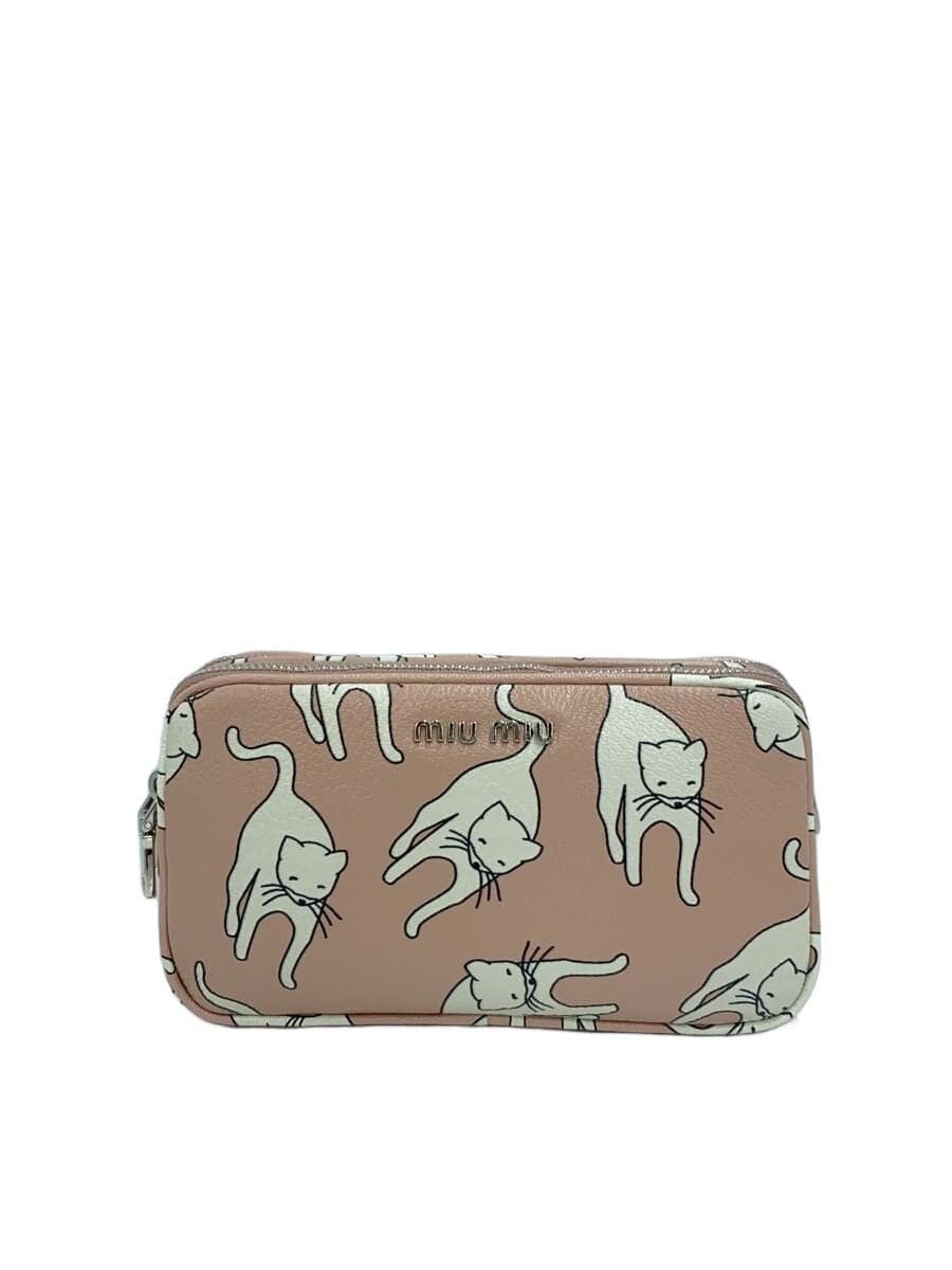 MIU MIU Shoulder Bag Leather PNK All Over Pattern 5ZH011