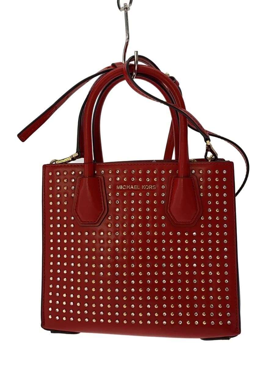 MICHAEL KORSMERCER 2-Way Studs Shoulder Bag Leather RED 30H9GM9M8O