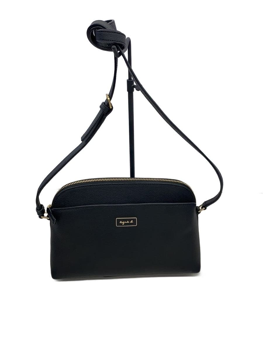 agnes b. shoulder bag leather BLK QAS02Z-03