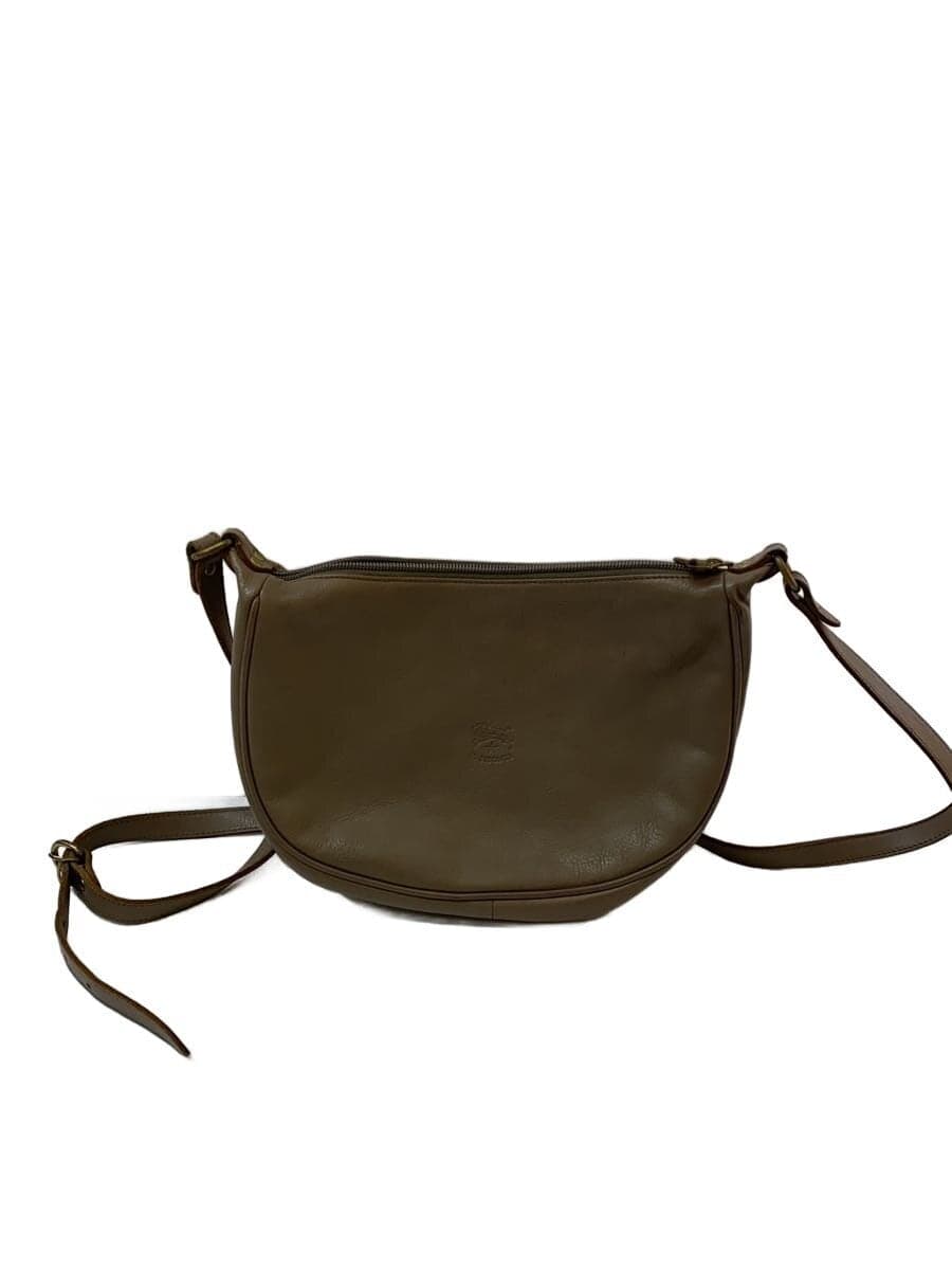 IL BISONTE Crescent Shoulder Bag Leather BEG