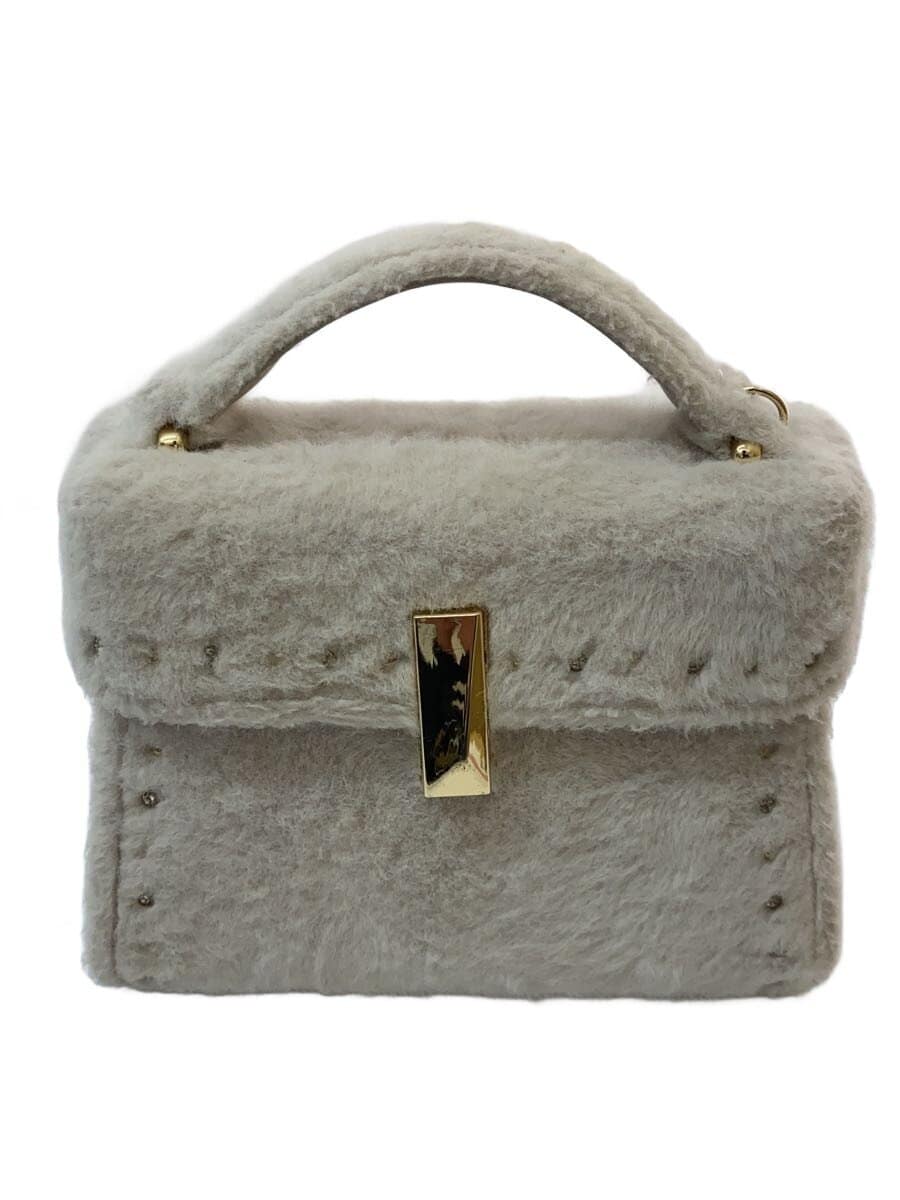 CELFORD Bejeweled Studded Fur Pochette Handbag Fur Beige CWGB244510