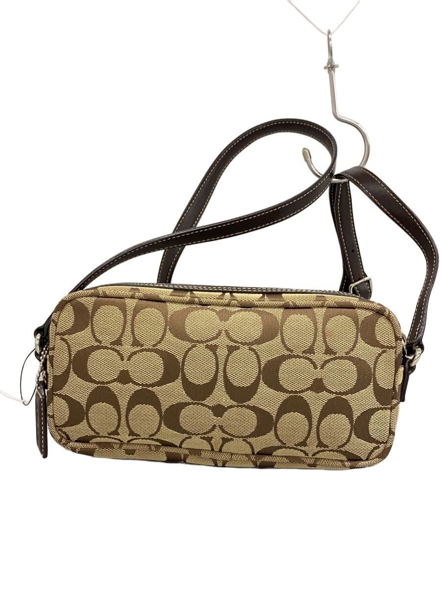 COACH Shoulder Bag_Signature_Beige Canvas BRW All Over Pattern