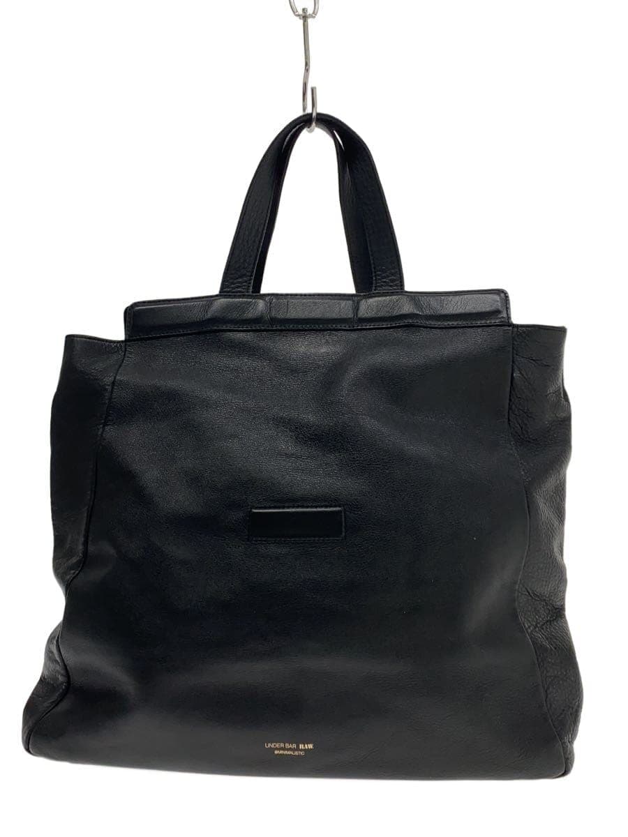 UNDER BAR RAW. Handbag Leather BLK Solid