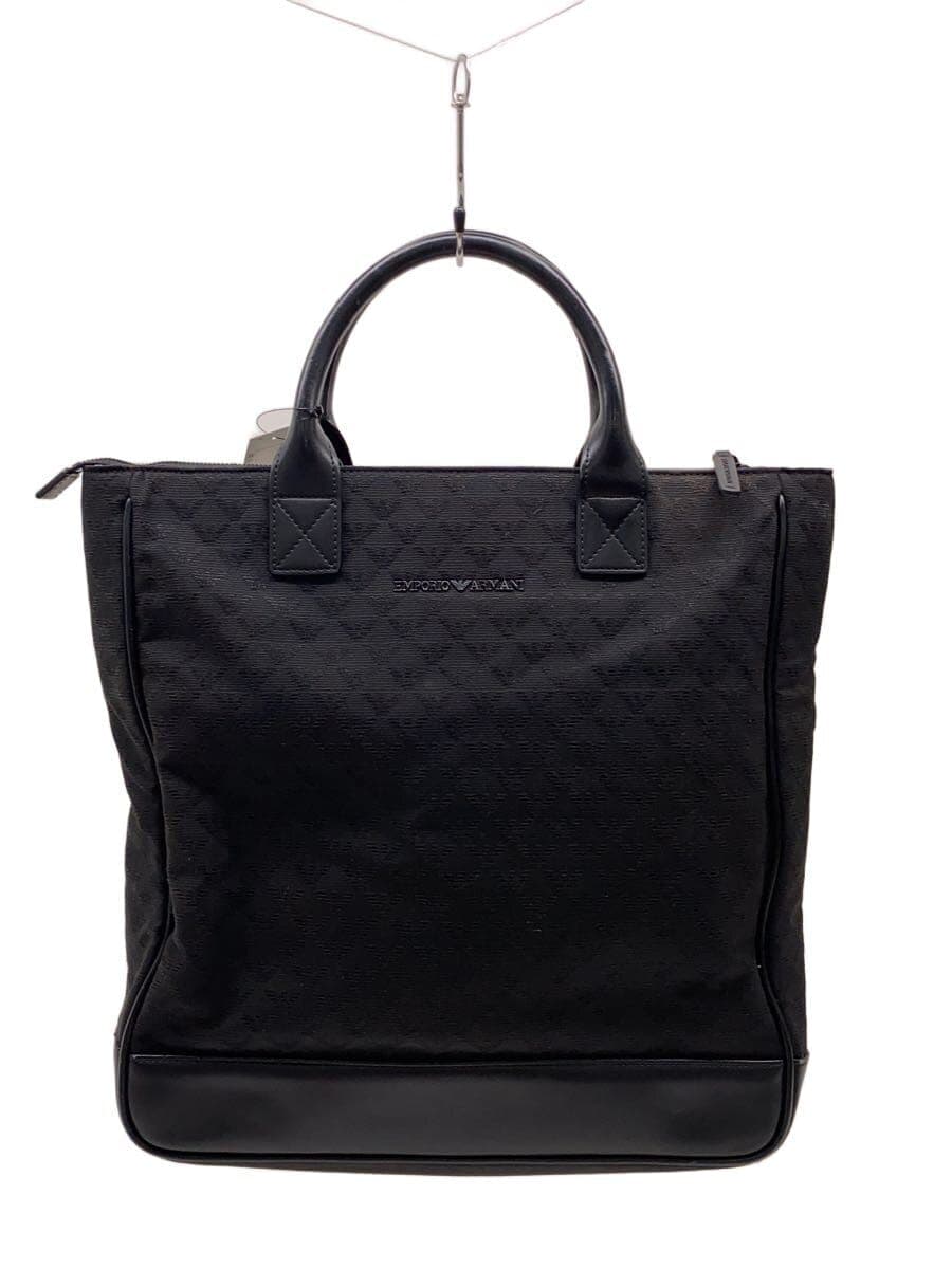 EMPORIO ARMANI Tote Bag Nylon All O Bar Jacquard Eagle BLK Y4N134 Y022V 81336