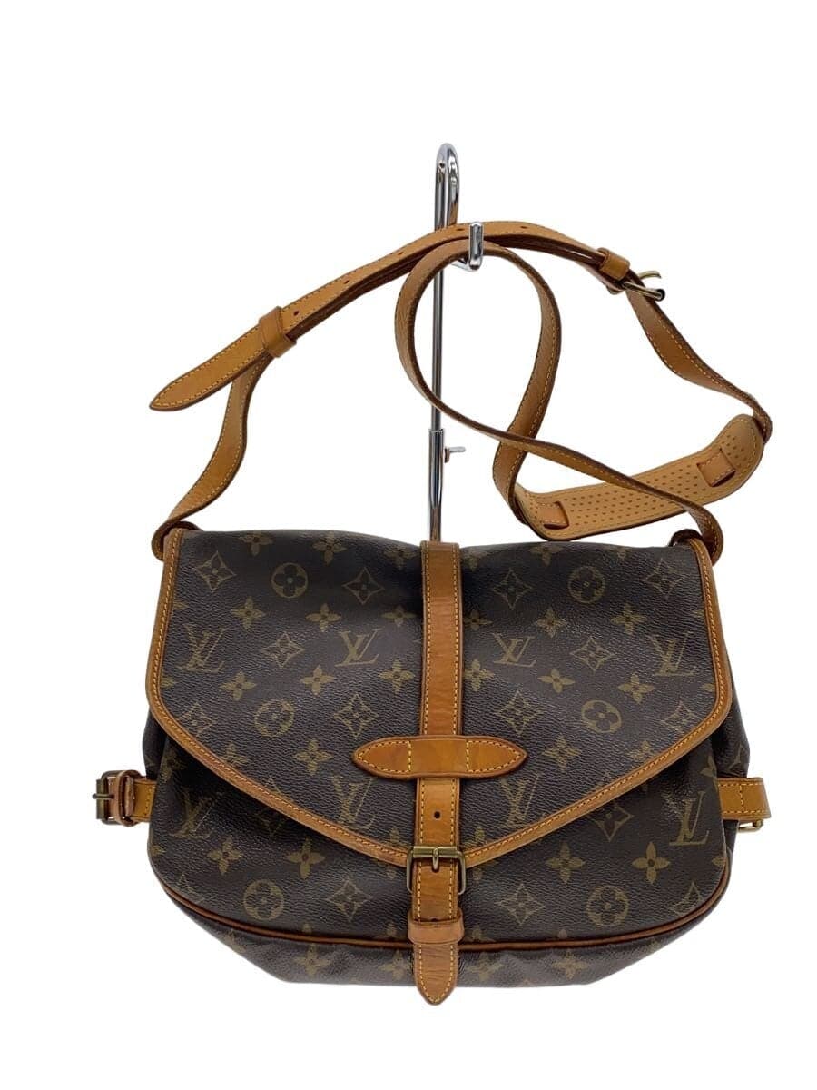 LOUIS VUITTON 1) Saumur 30_Monogram Canvas PVC BRW M42256