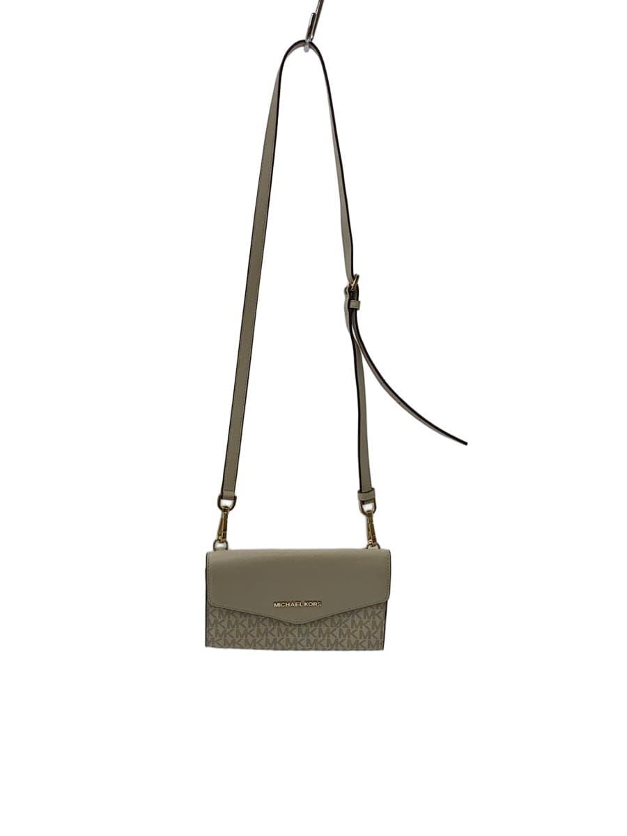MICHAEL KORS Shoulder Bag Leather BEG All Over Pattern
