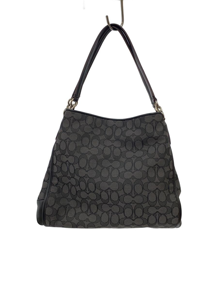 COACH Tote Bag Canvas BLK Monogram F36424