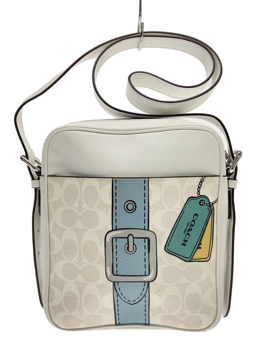 COACH Shoulder Bag PVC WHT All-over Pattern A2361