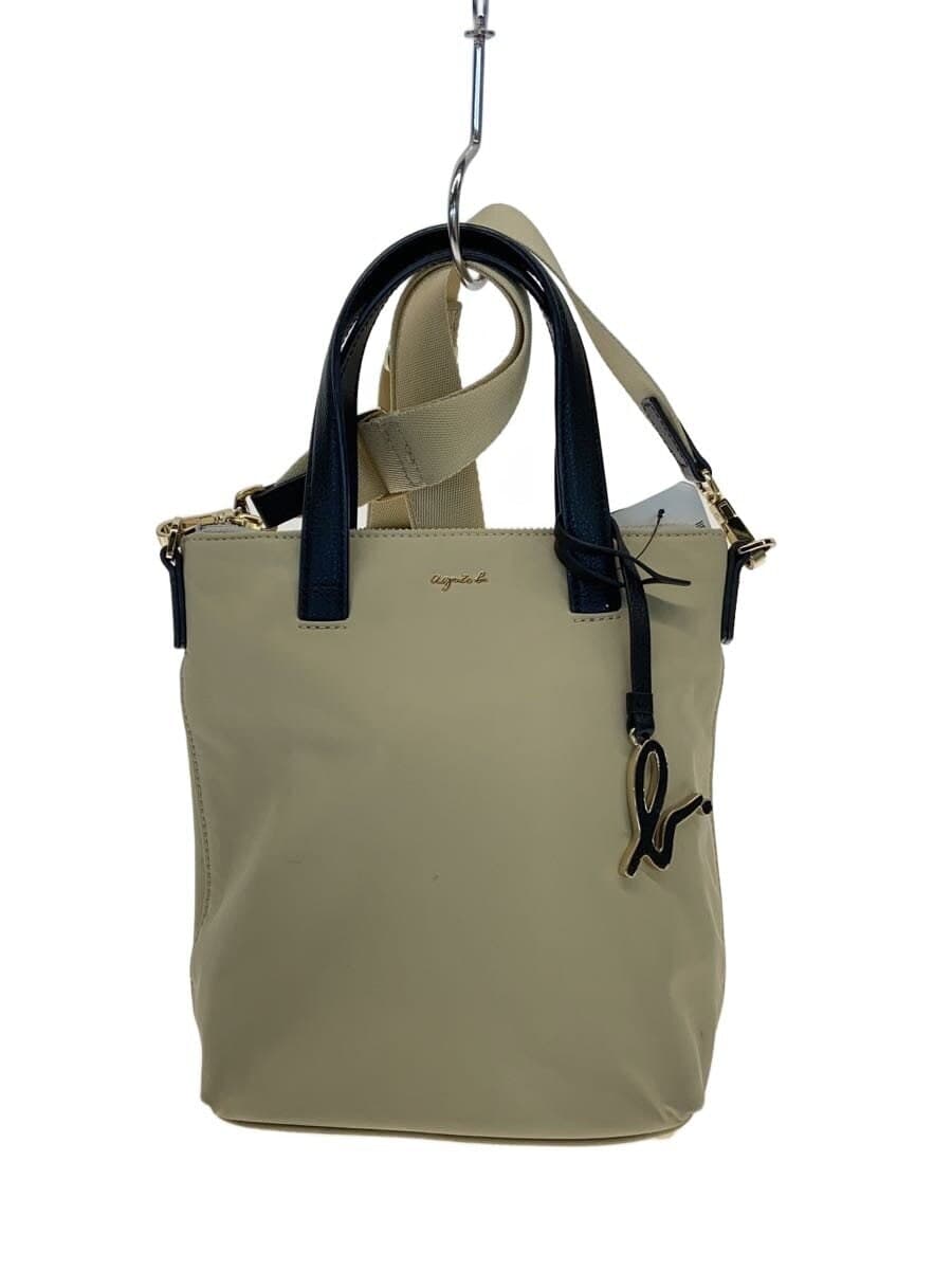 agnes b. Shoulder Bag Nylon BEG Solid Color IS11LZ-06