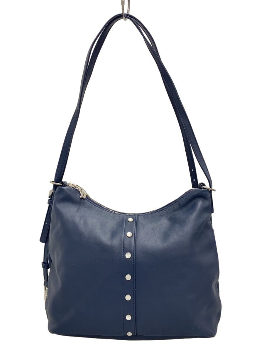 agnes b VOYAGE Shoulder Bag Cowhide NVY GS29