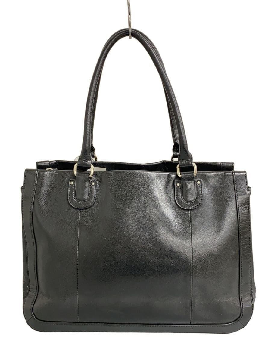 agnes b. Handbag Leather BLK Solid