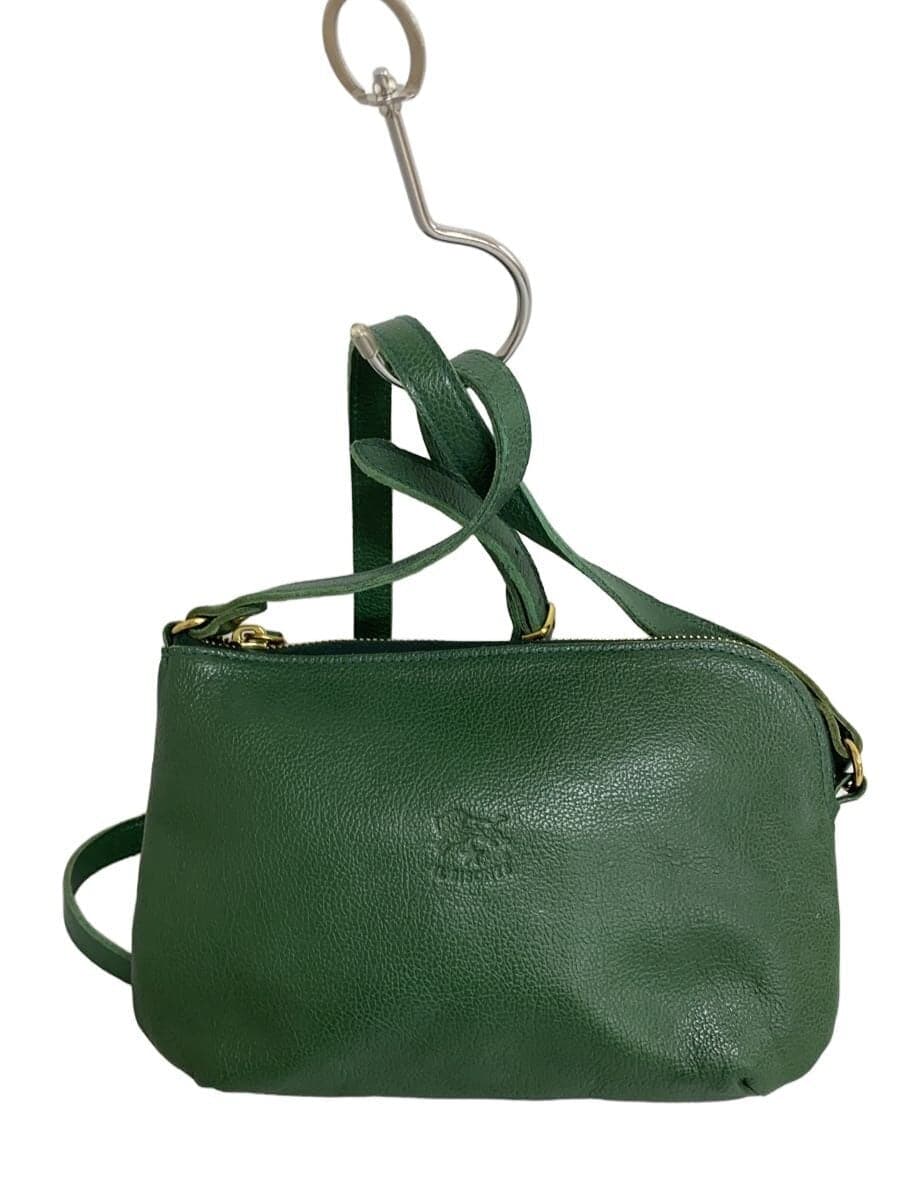 IL BISONTE Shoulder Bag Leather GRN Solid A2456
