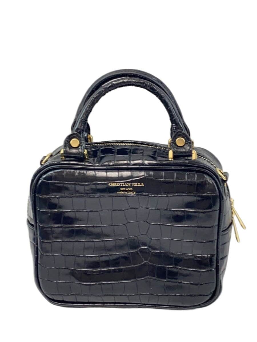 CHRISTIAN VILLA Handbag Leather Black