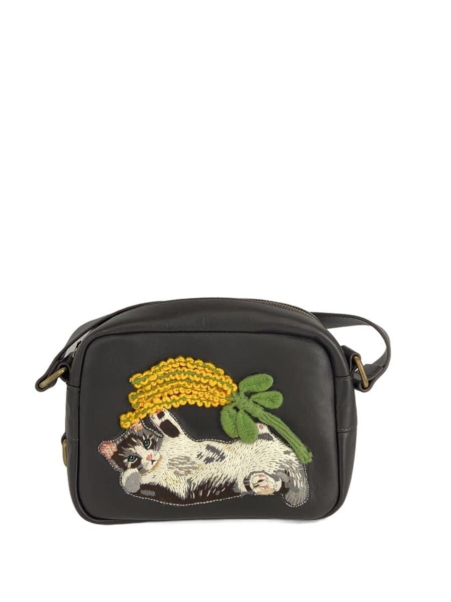 Other Brand TAMAO Wolrd Shoulder Bag Leather BLK Animal