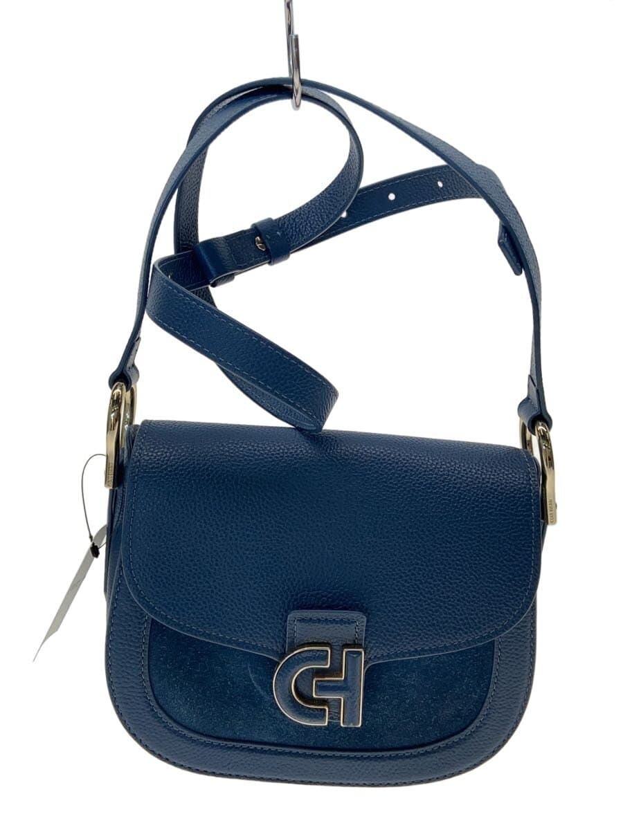 COLE HAAN Shoulder Bag Leather BLU Solid