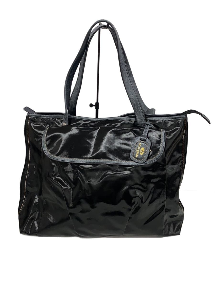 PELLE BORSA Tote Bag Patent Leather BLK