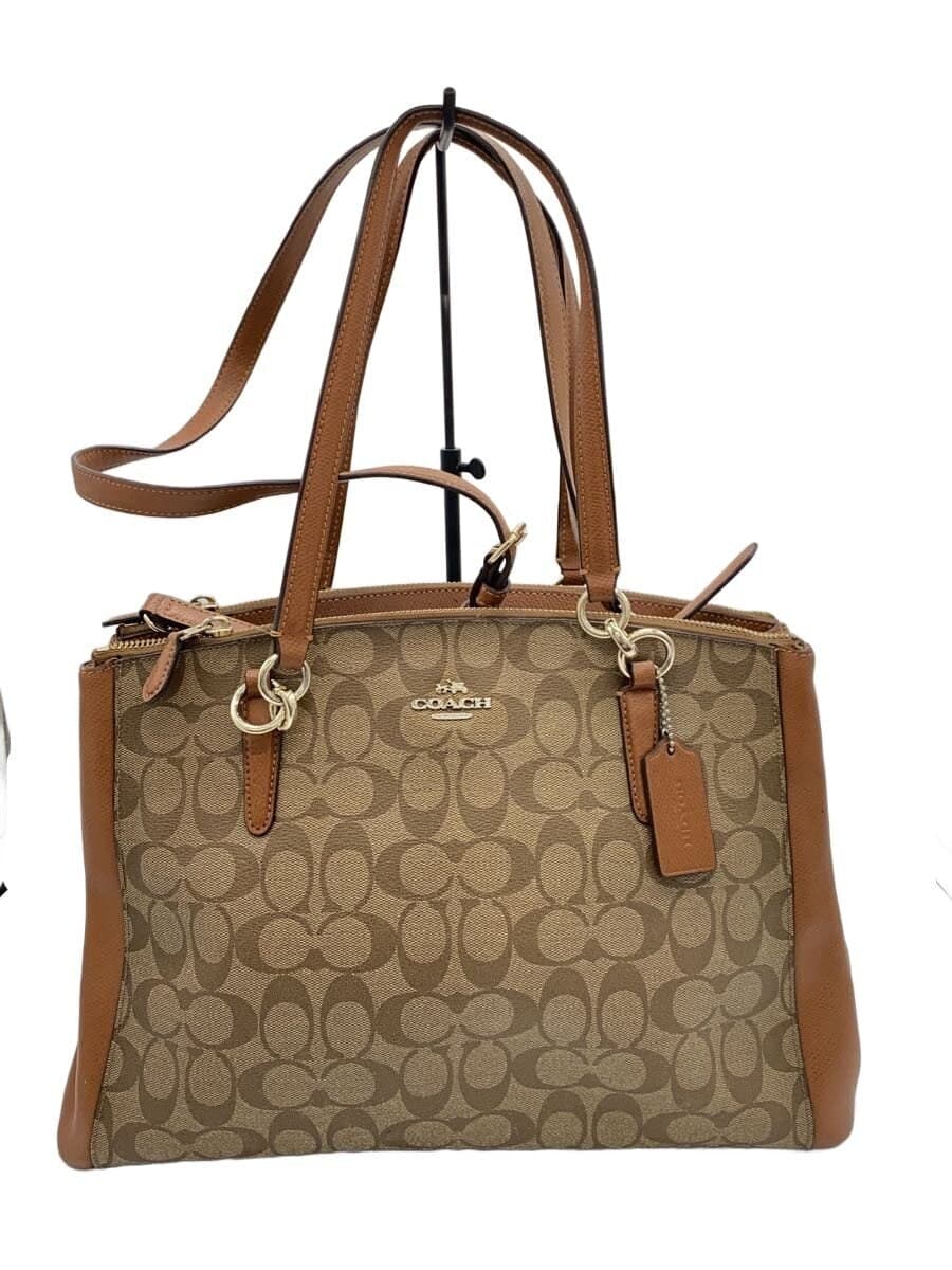 COACH Handbag Signature All Over Pattern PVC BRW All Over Pattern