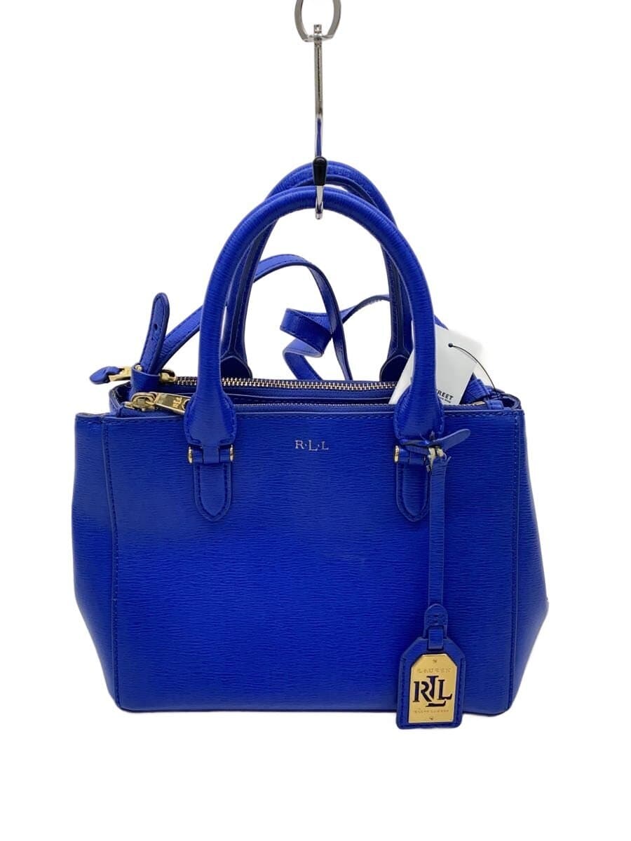 LAUREN RALPH LAUREN Shoulder Bag Leather BLU Solid