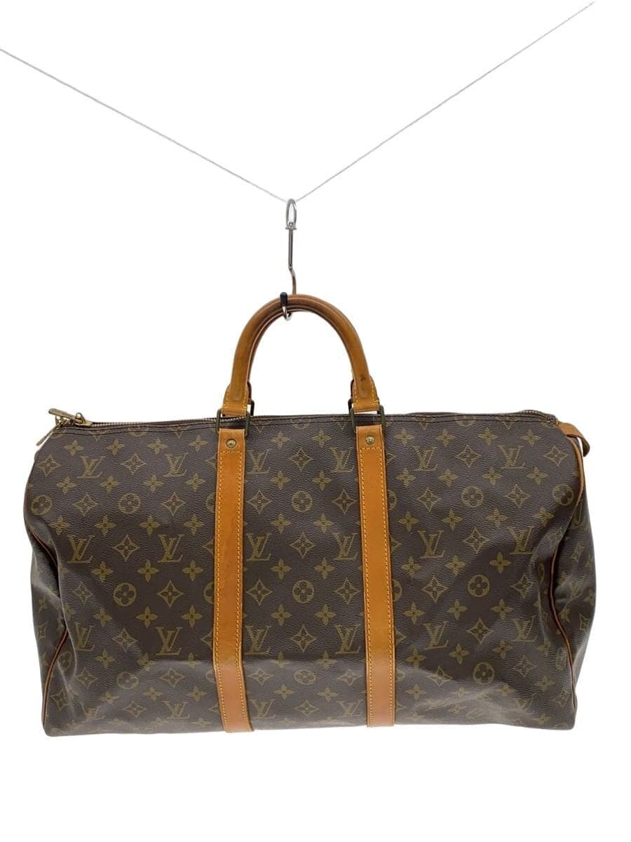LOUIS VUITTON Keepall 50_Monogram Canvas PVC BRW