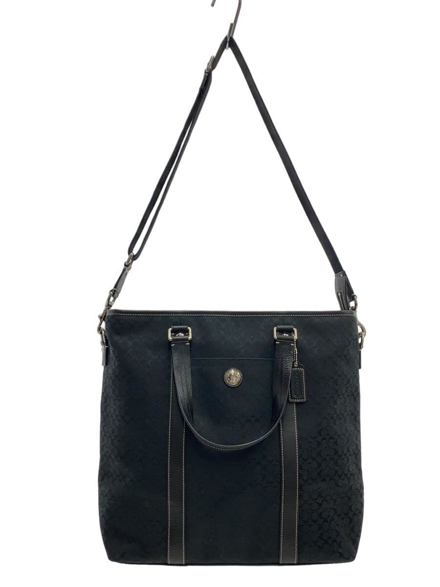 COACH tote bag canvas BLK all-over pattern F77116