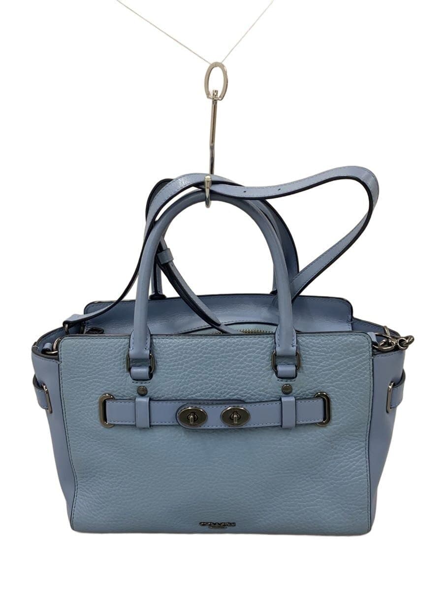 COACH handbag leather blue f55665