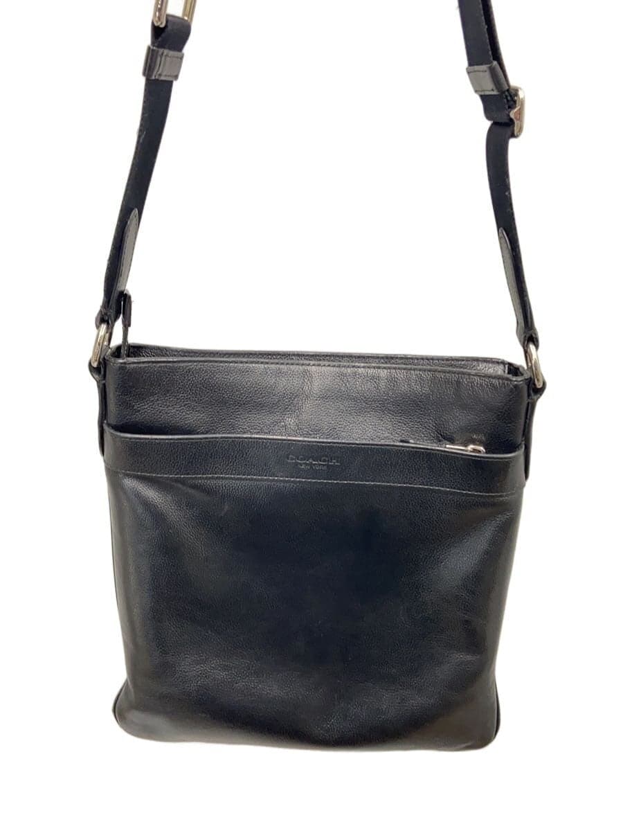 COACH Shoulder Bag Leather Black Solid Color F54780