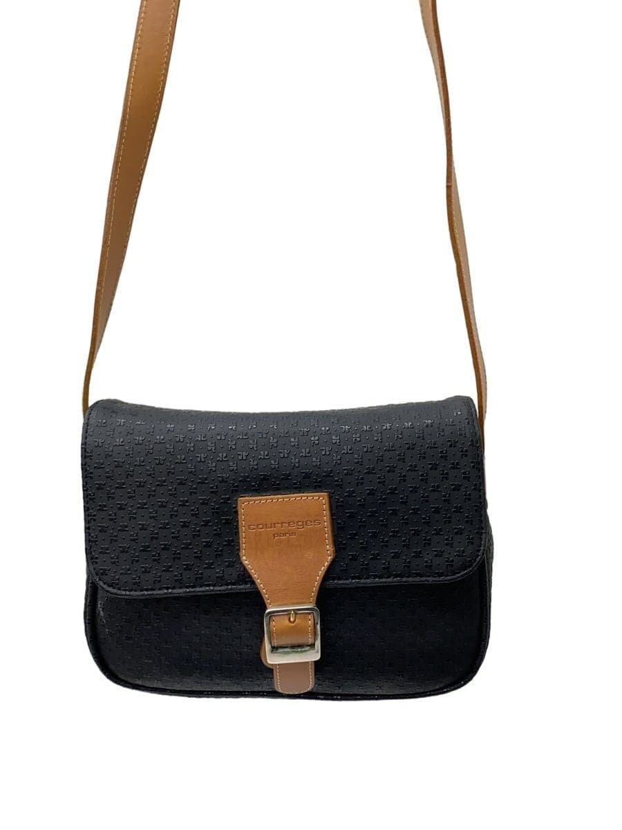 Courreges Shoulder Bag PVC BLK All Over Pattern