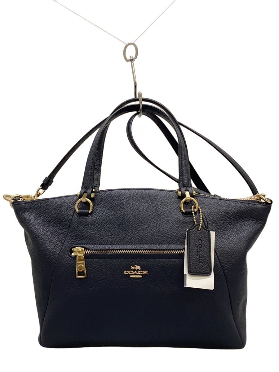 COACH Tote Bag Leather NVY Solid