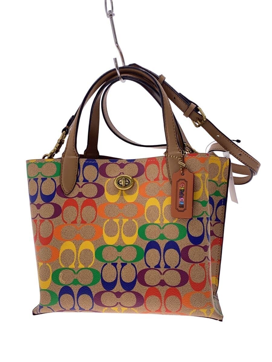 COACH Willow Handbag BEG All Over Pattern CA102