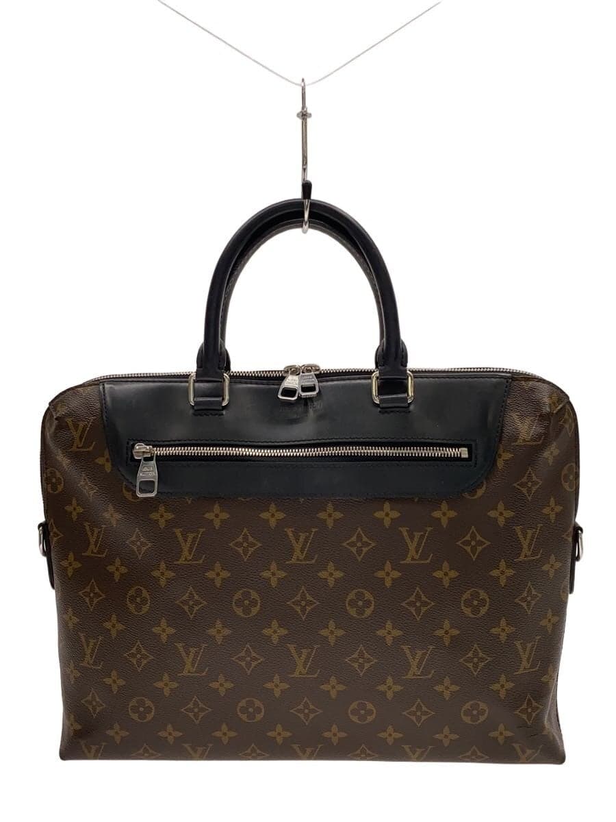 LOUIS VUITTON 2) Porte-Documents Jour NM Monogram Macassar PVC BRW Allover