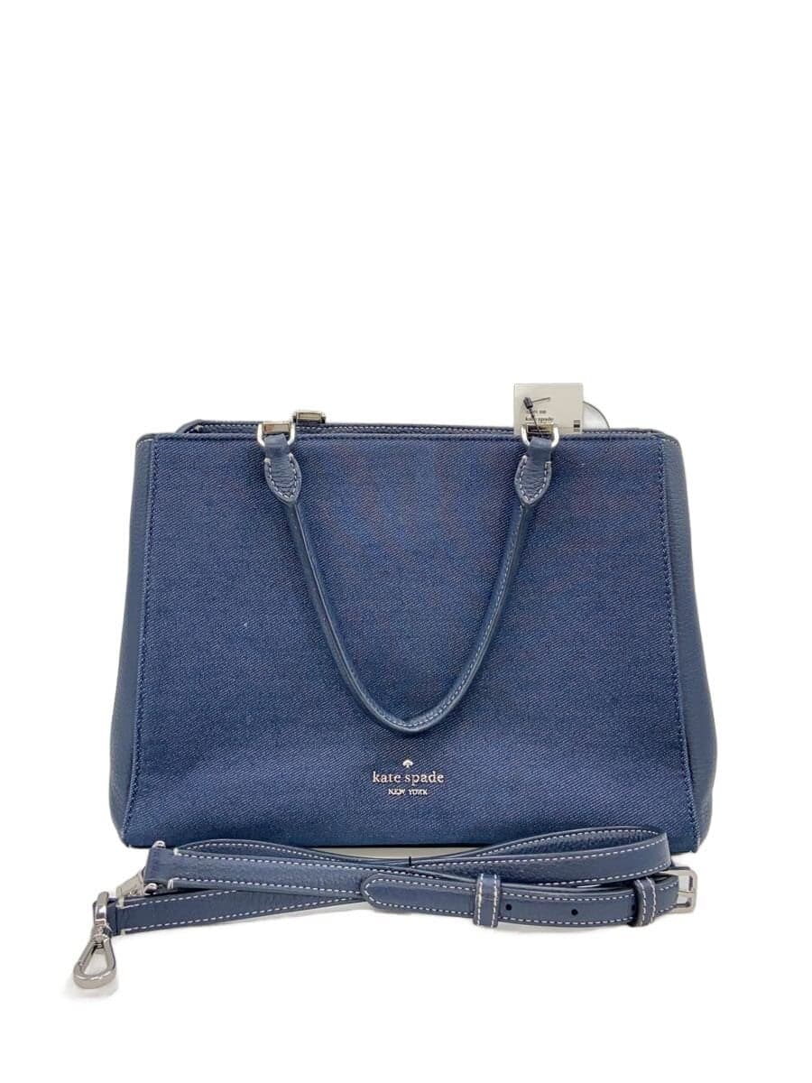 kate spade new york Cameron Denim Color Block Small Satchel 2-Way Shoulder Bag Denim Navy