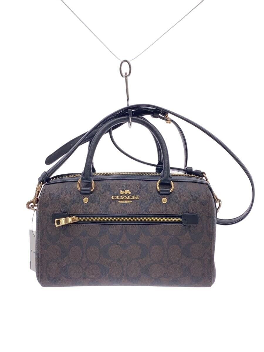 COACH Shoulder Bag PVC BRW All-over Print 83607