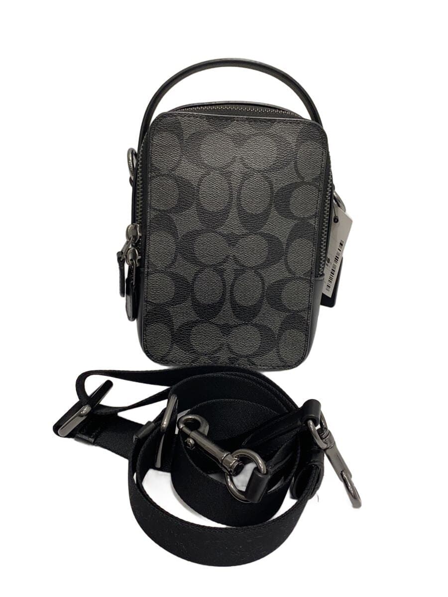 COACH Shoulder Bag Leather GRY All Over Pattern C3146 Top Handle Crossbody