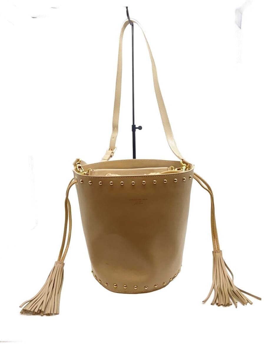 CHRISTIAN VILLA Shoulder Bag Faux Leather BEG