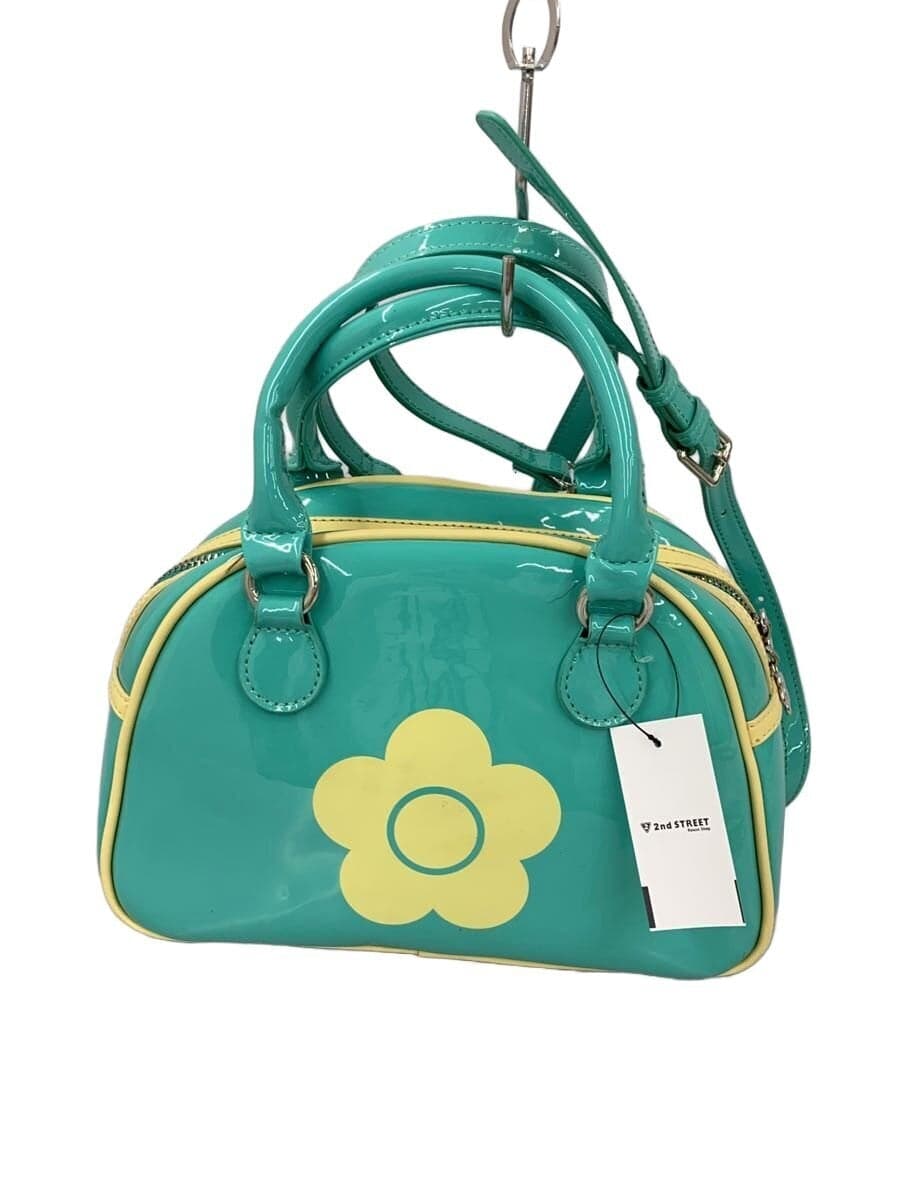 MARY QUANT2-Way Patent Leather Shoulder Bag Patent Leather GRN