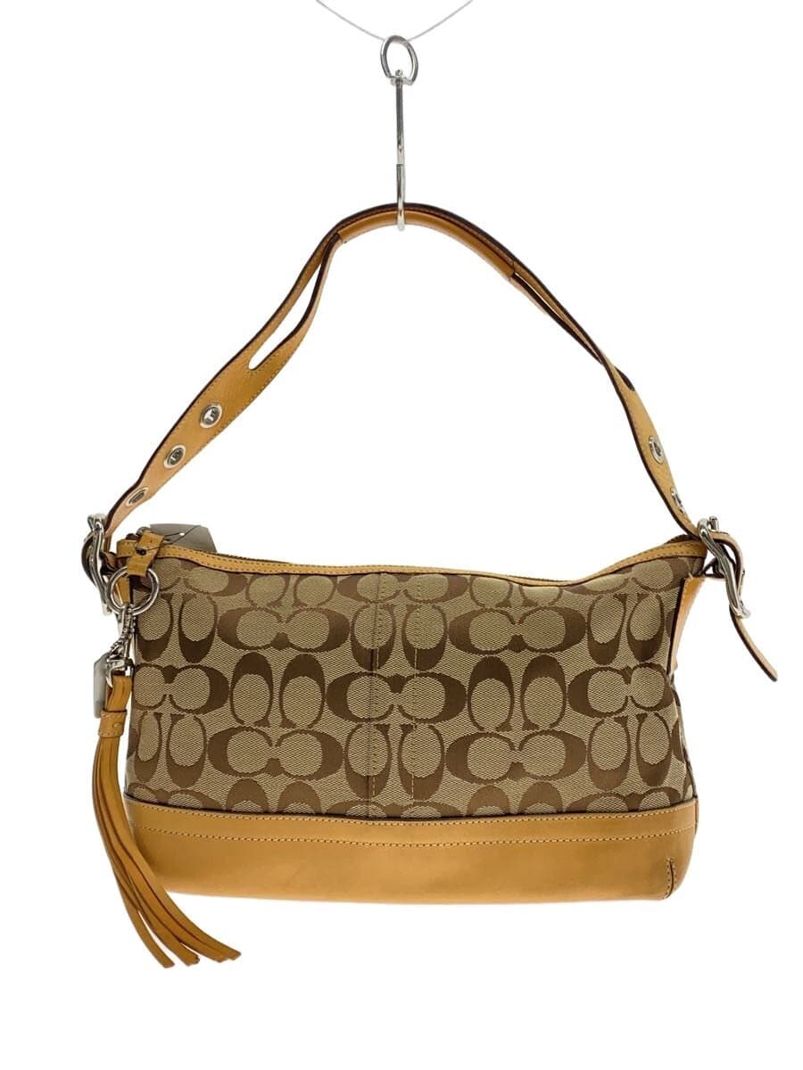 COACH Shoulder Bag_Signature Canvas BEG