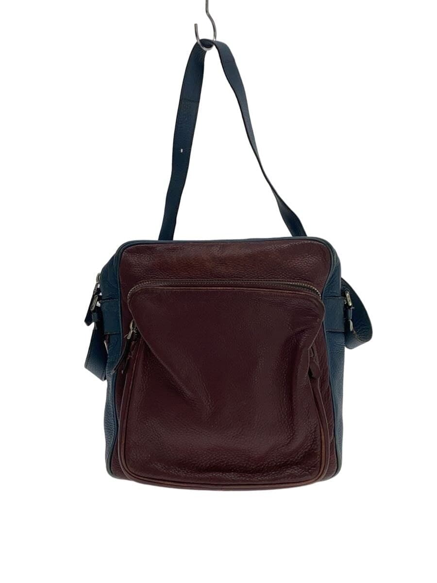 PRADA Shoulder Bag Leather BLU Solid