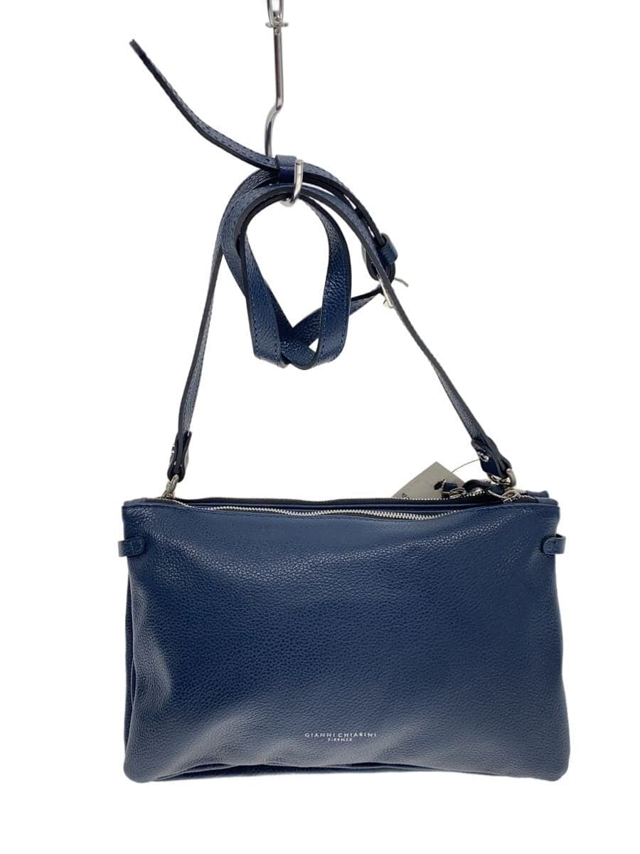 GIANNI CHIARINI Shoulder Bag Leather NVY Solid