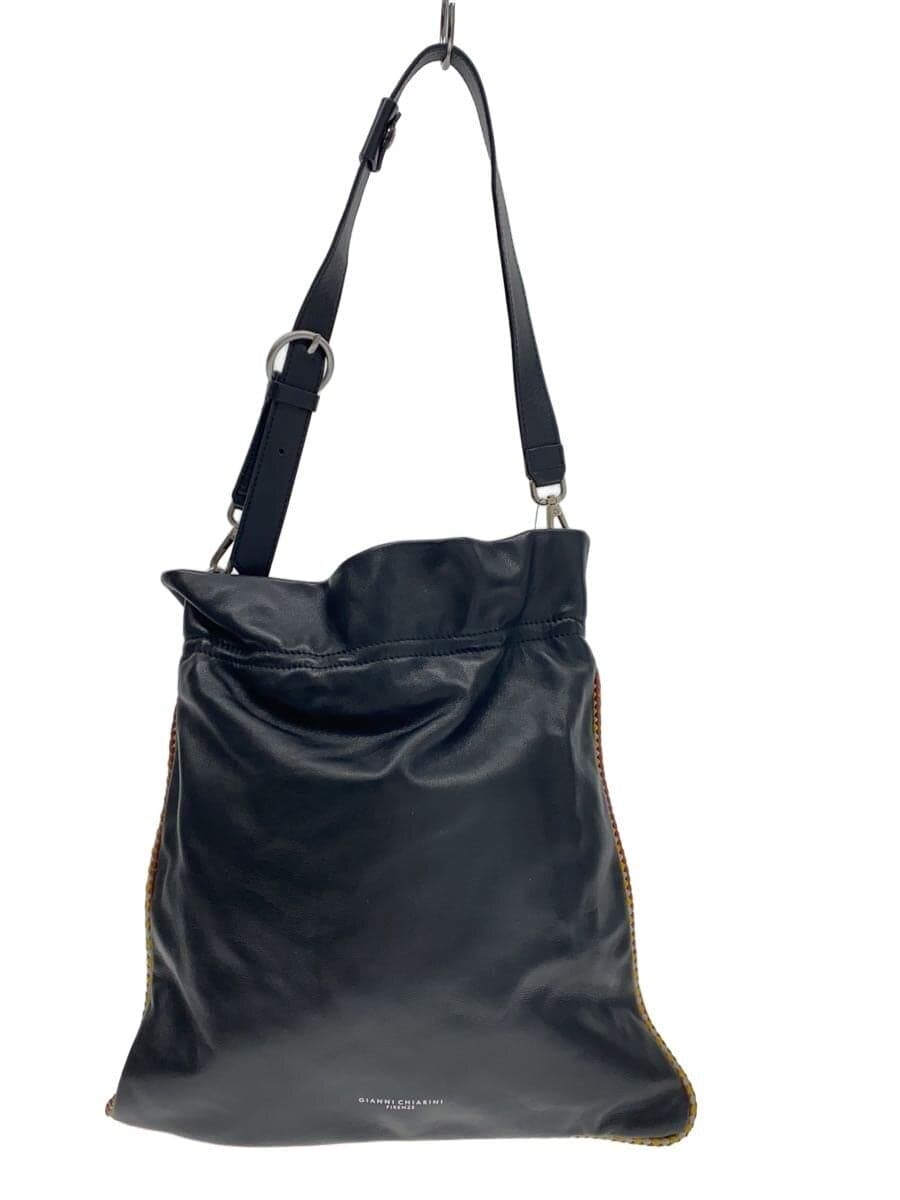GIANNI CHIARINI Shoulder Bag Leather BLK Solid