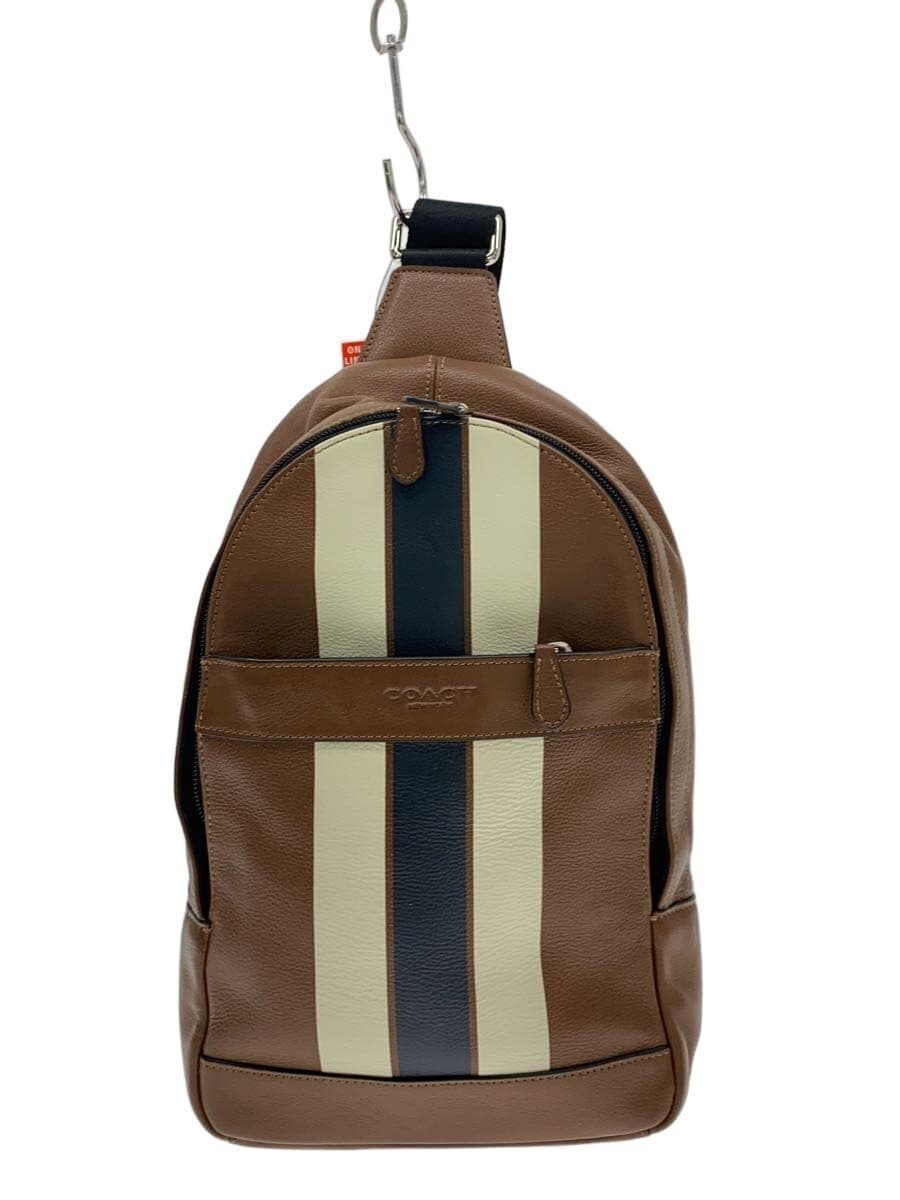 COACH CHARLES PACK IN VARSITY LEATHER Leather BRW Plain F72226