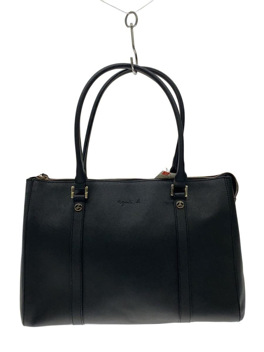 agnes b. bag cowhide BLK plain