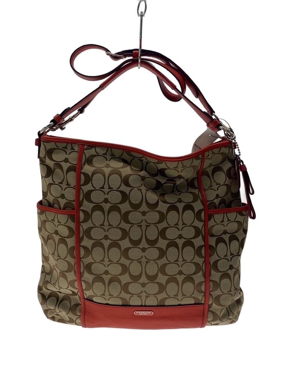 COACH Shoulder Bag_Signature Canvas RED F30341