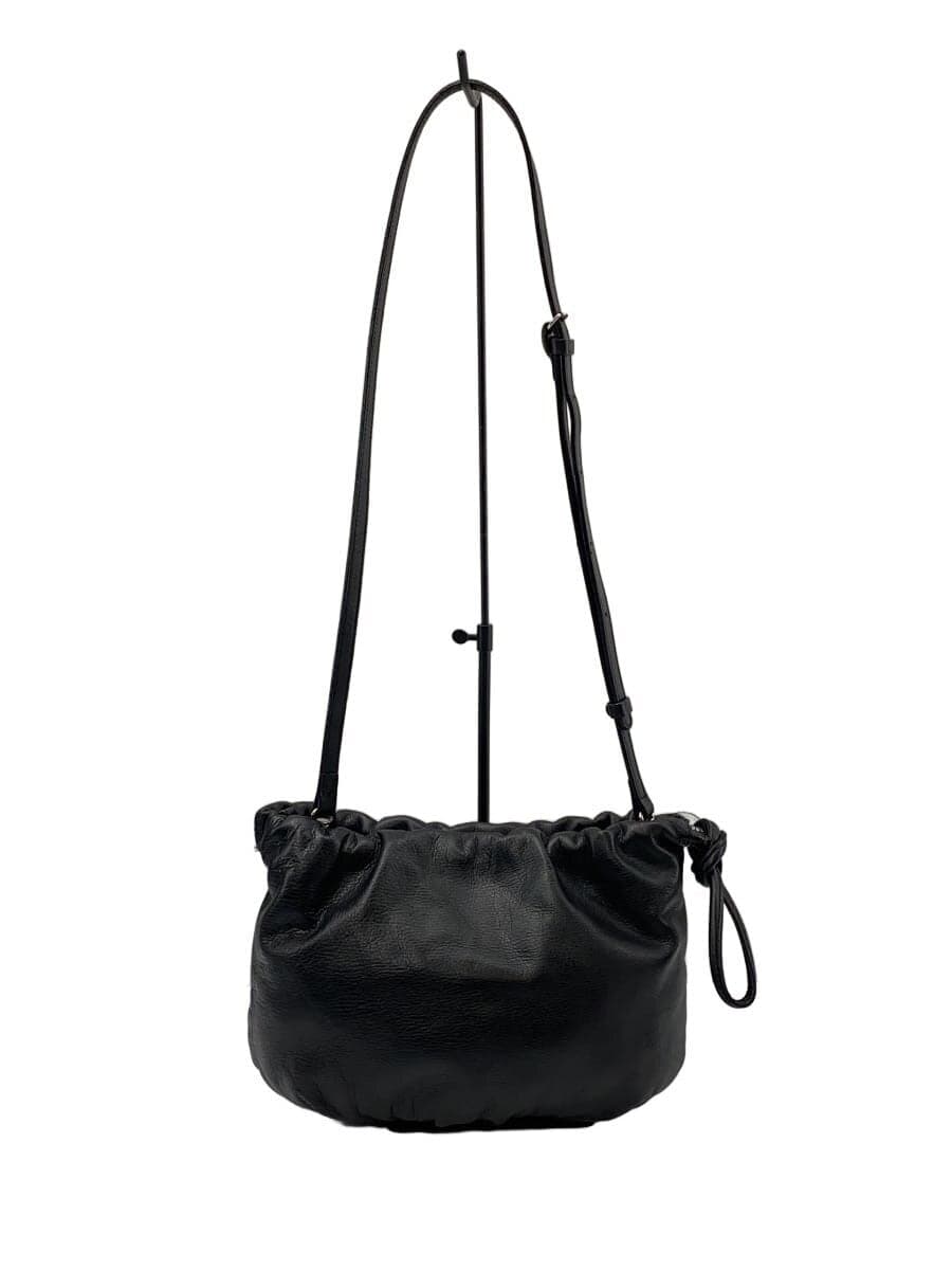 Russet shoulder bag leather black plain